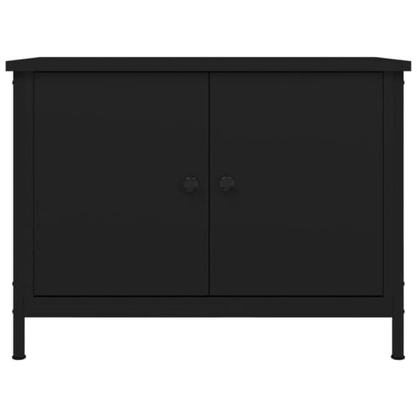 tv-bord med låger 60x35x45 cm konstrueret træ sort