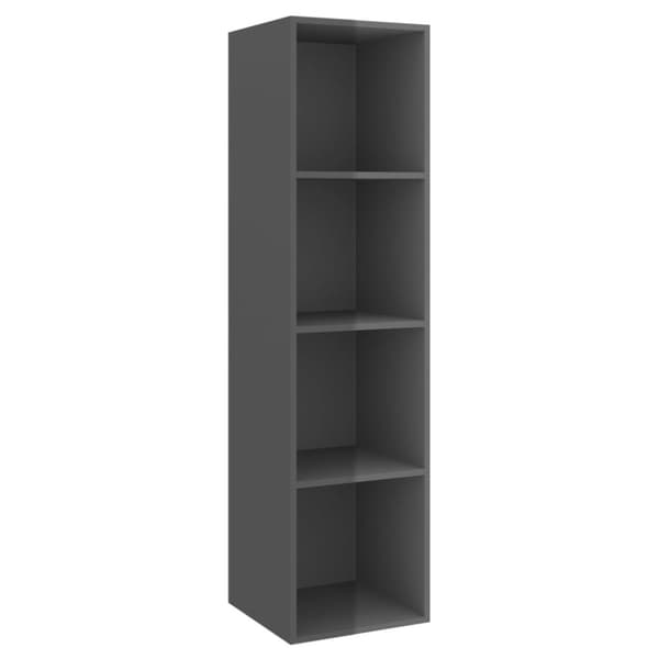 væghængt tv-skab 37x37x142,5 cm konstrueret træ grå højglans