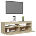 Miniatyrbild 6 av 10: TV-bänk med LED-belysning sonoma-ek 120x35x40 cm