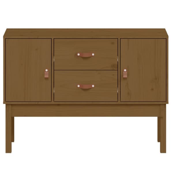 skænk 110x40x78 cm massivt fyrretræ gyldenbrun