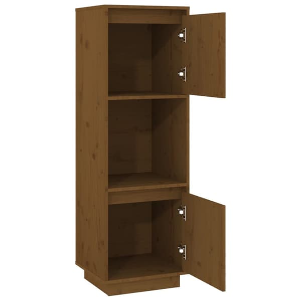 højskab 38x35x117 cm massivt fyrretræ gyldenbrun