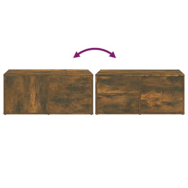 Tv-bänk rökfärgad ek 80x34x36 cm konstruerat trä