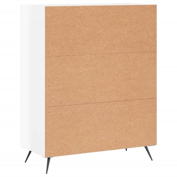skænk 69,5x34x90 cm konstrueret træ hvid højglans