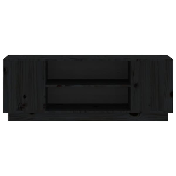 Tv-bänk svart 110x35x40,5 cm massiv furu