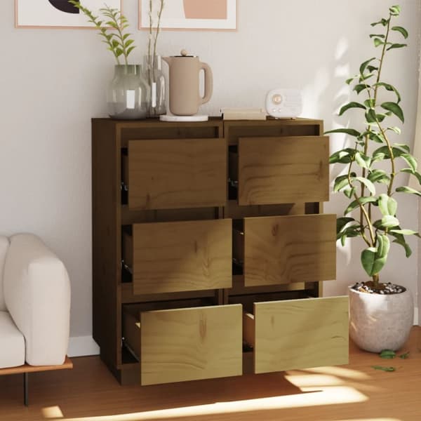 Senkit 2 kpl hunajanruskea 32x34x75 cm täysi mänty