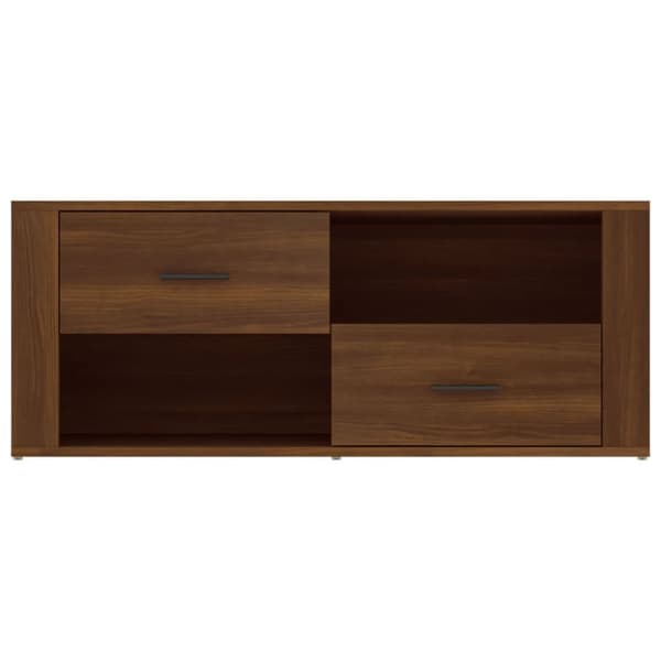 tv-bord 100x35x40 cm konstrueret træ brun egetræsfarve