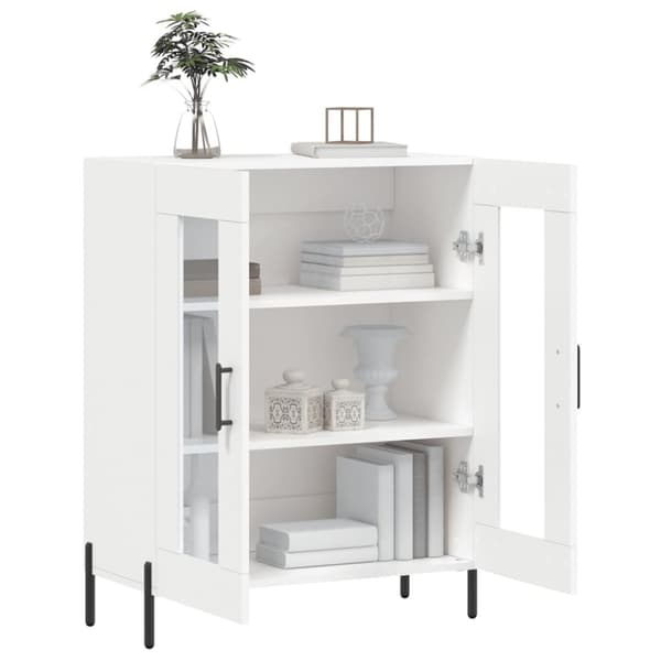 skænk 69,5x34x90 cm konstrueret træ hvid