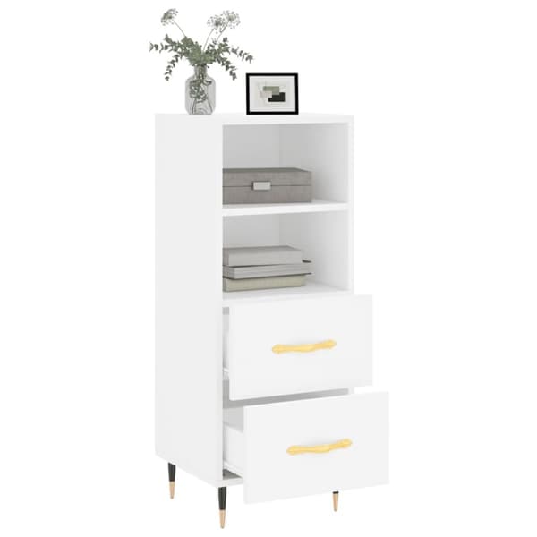 Skänk vit 34,5x34x90 cm konstruerat trä