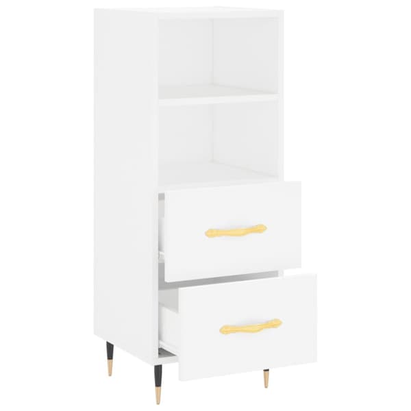 Skänk vit 34,5x34x90 cm konstruerat trä