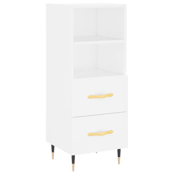 Skänk vit 34,5x34x90 cm konstruerat trä