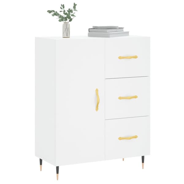 skænk 69,5x34x90 cm konstrueret træ hvid