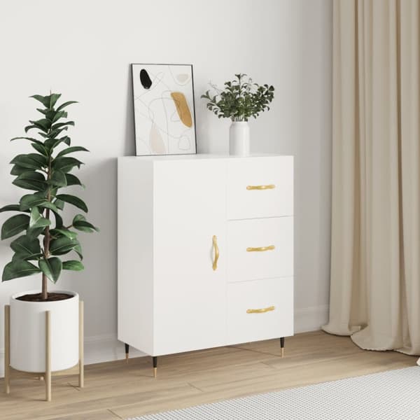 skænk 69,5x34x90 cm konstrueret træ hvid
