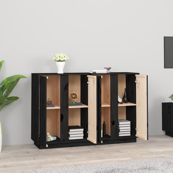 Senkki musta 120x35x80 cm täysi mänty