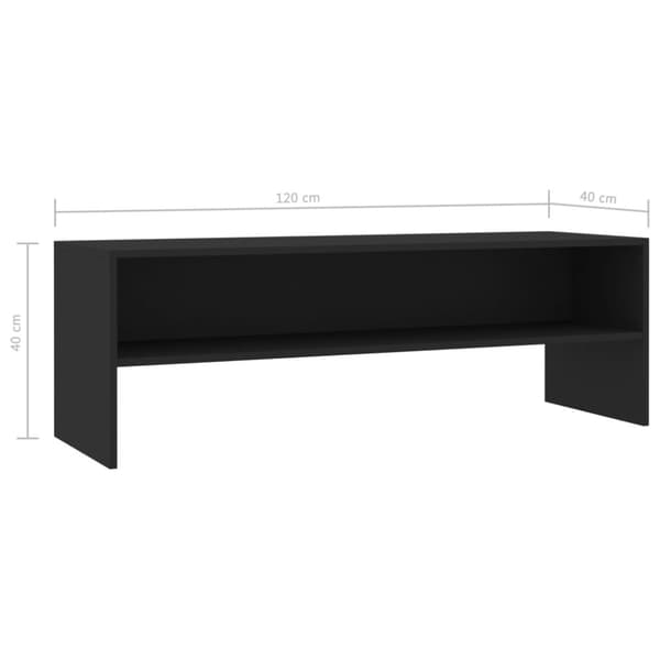 Tv-bänk svart 120x40x40 cm konstruerat trä