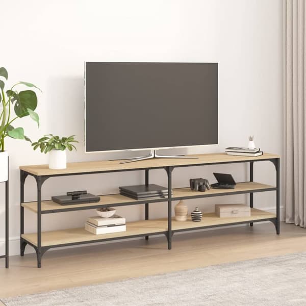 tv-bord 160x30x50 cm konstrueret træ sonoma-eg