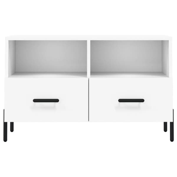 Tv-bänk vit 80x36x50 cm konstruerat trä