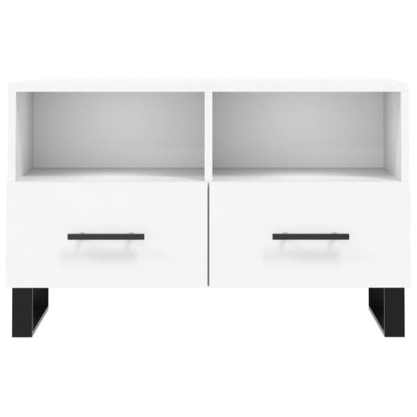 Tv-bänk vit 80x36x50 cm konstruerat trä