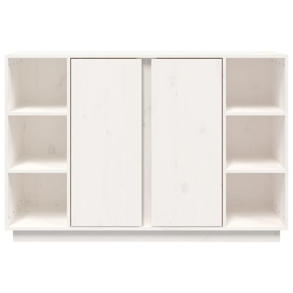 skænk 120x35x80 cm massivt fyrretræ hvid