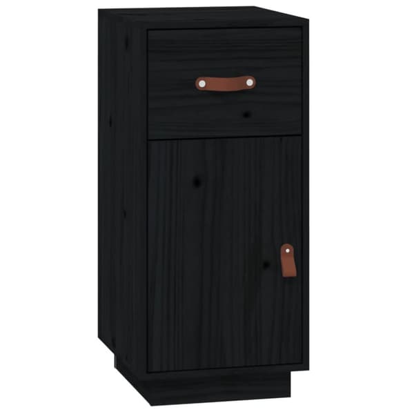 skænk 34x40x75 cm massivt fyrretræ sort