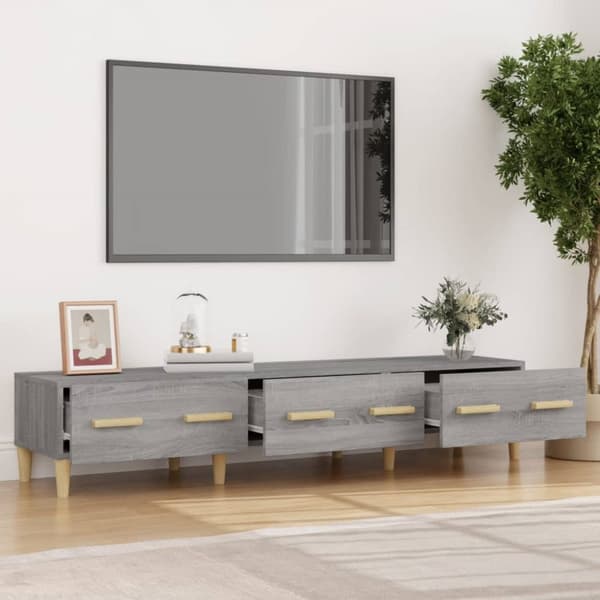 Tv-bänk grå sonoma 150x34,5x30 cm konstruerat trä