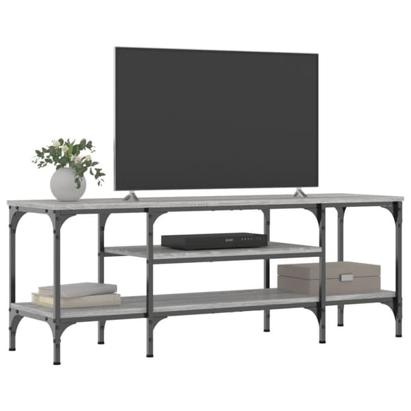 Tv-bänk grå sonoma 121x35x45 cm konstruerat trä & järn
