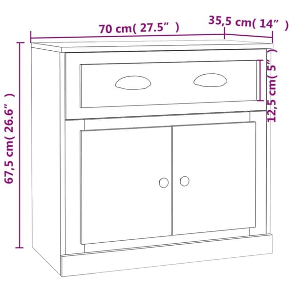 Senkki betoninharmaa 70x35,5x67,5 cm tekninen puu