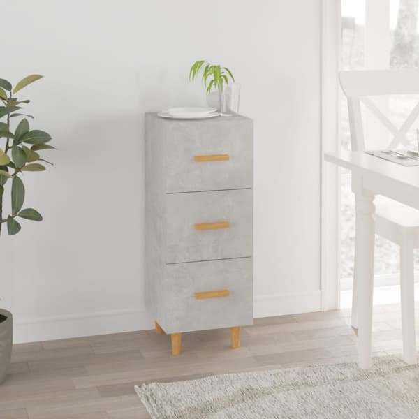 skænk 34,5x34x90 cm konstrueret træ betongrå