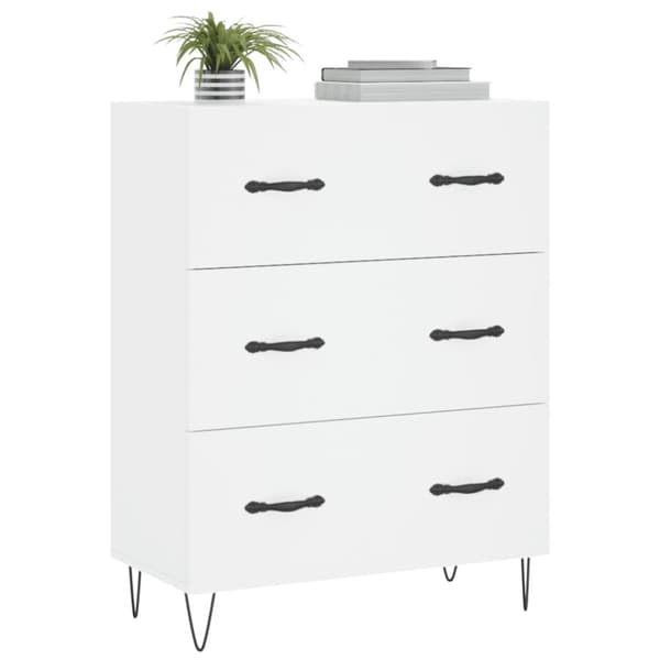 skænk 69,5x34x90 cm konstrueret træ hvid