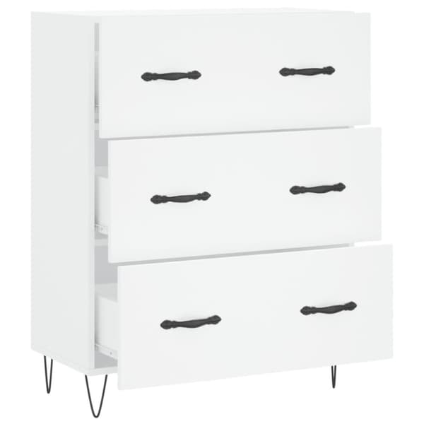 skænk 69,5x34x90 cm konstrueret træ hvid