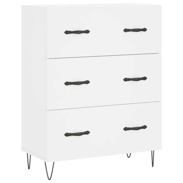 skænk 69,5x34x90 cm konstrueret træ hvid