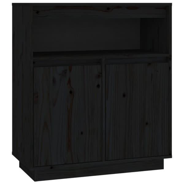 skænk 70x34x80 cm massivt fyrretræ sort