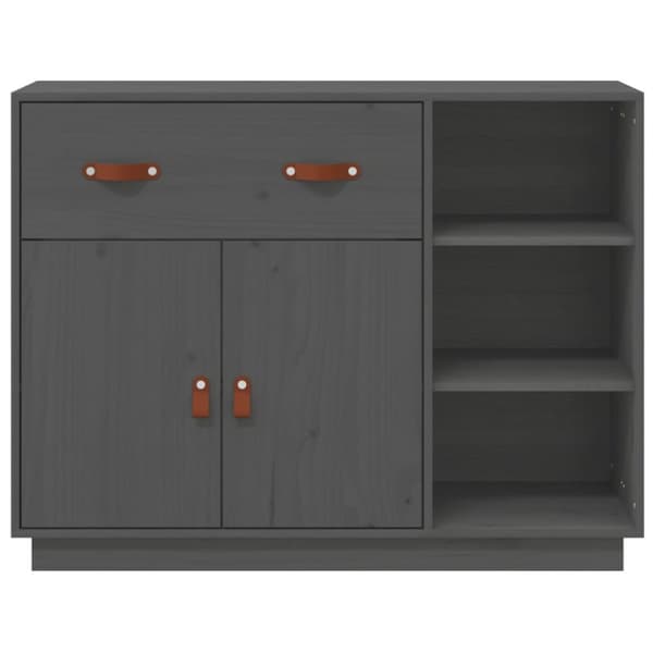 skænk 98,5x40x75 cm massivt fyrretræ Grå