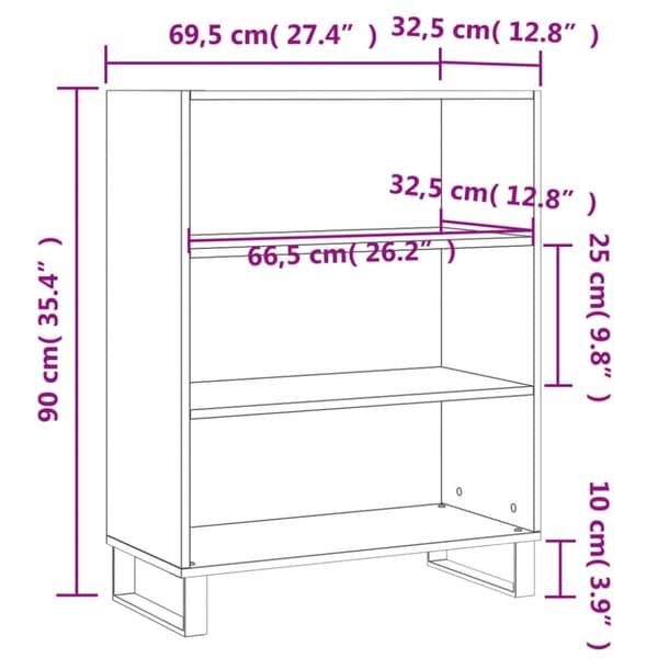 skab 69,5x32,5x90 cm konstrueret træ hvid