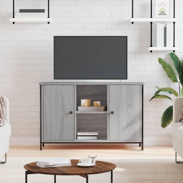 Tv-bänk grå sonoma 100x35x65 cm konstruerat trä