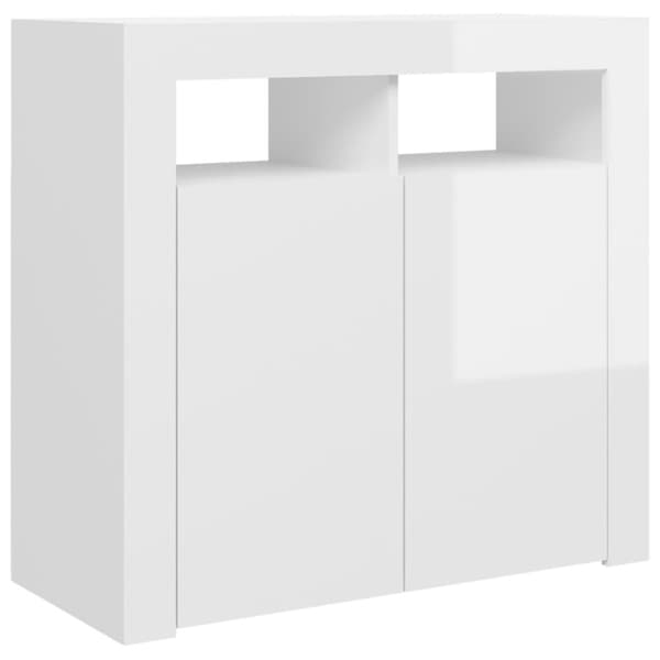 Senkki LED-valoilla korkeakiilto valkoinen 80x35x75 cm