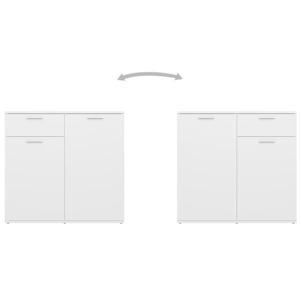 Skåp vit 80x36x75 cm konstruerat trä
