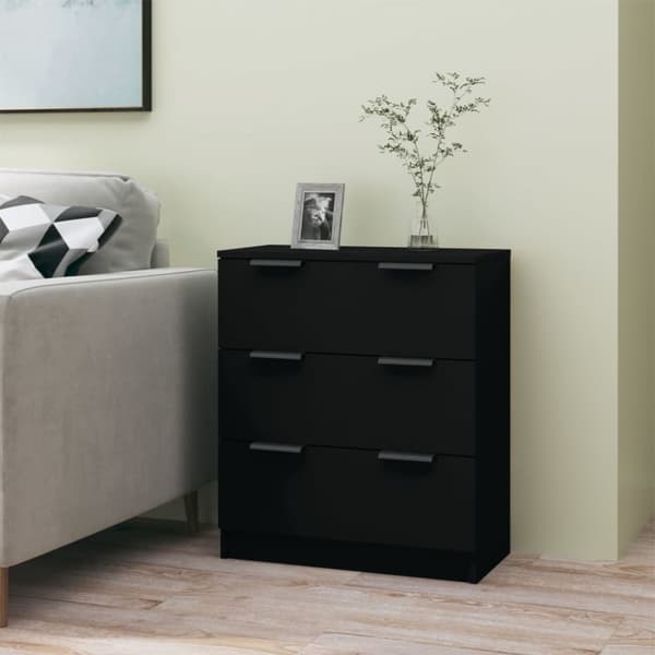skænk 60x30x70 cm konstrueret træ sort