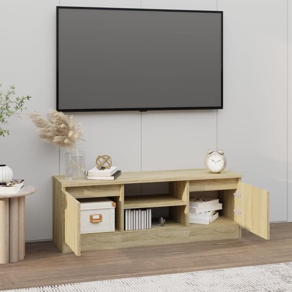 TV-bänk med dörr sonoma-ek 102x30x36 cm
