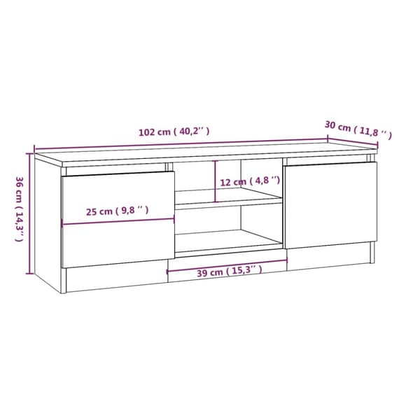 TV-bänk med dörr sonoma-ek 102x30x36 cm