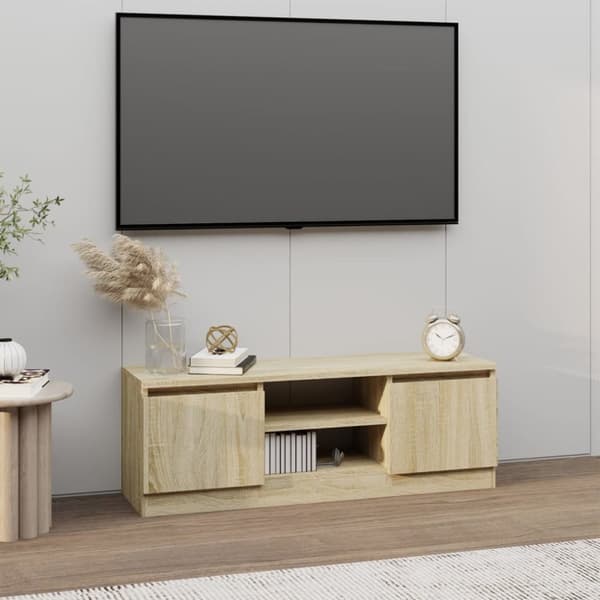 TV-bänk med dörr sonoma-ek 102x30x36 cm