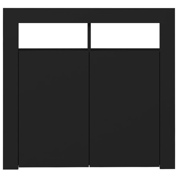 Skänk med LED-belysning svart 80x35x75 cm