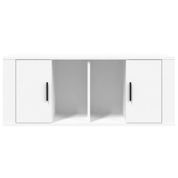 tv-bord 100x35x40 cm konstrueret træ hvid