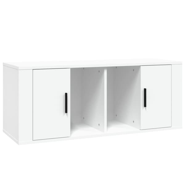 tv-bord 100x35x40 cm konstrueret træ hvid