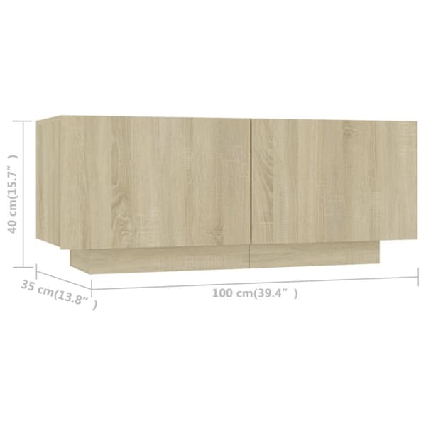 TV-skåp sonoma-ek 100x35x40 cm konstruerat trä