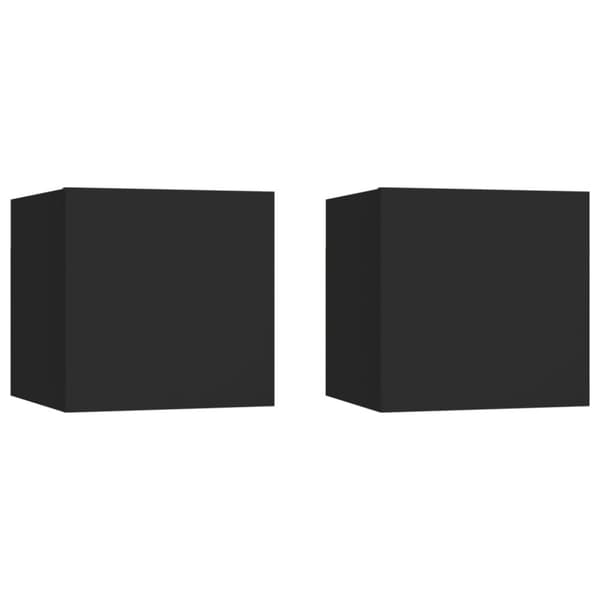 Väggmonterade tv-skåp 2 st svart 30,5x30x30 cm