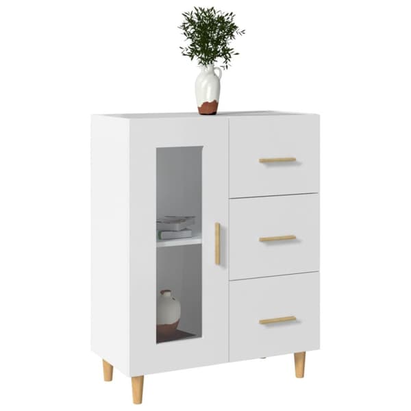 Skåp vit 69,5x34x90 cm konstruerat trä