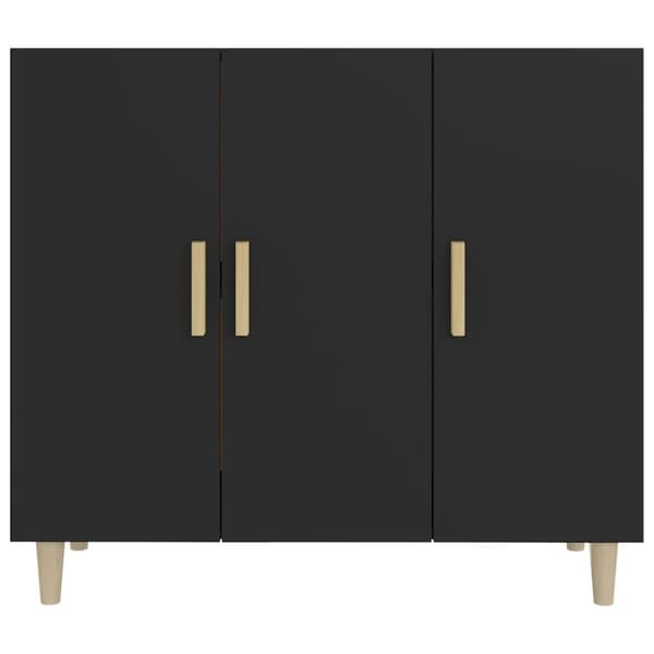 skab 90x34x80 cm konstrueret træ sort