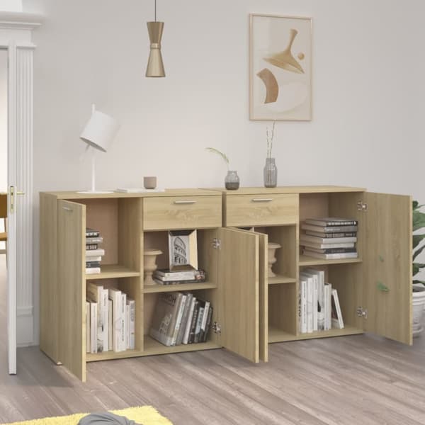 Skänk sonoma-ek 160x36x75 cm konstruerat trä