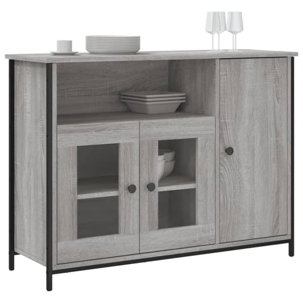 Skänk grå sonoma 100x35x75 cm konstruerat trä