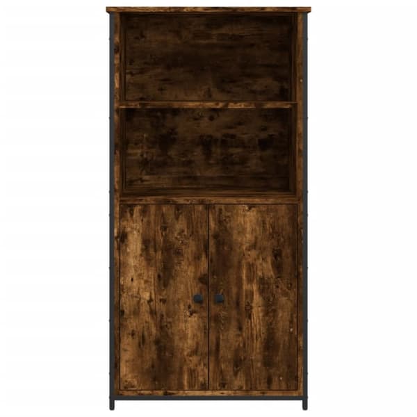 højskab 62x36x121,5 cm konstrueret træ røget egetræsfarve